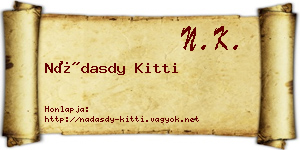 Nádasdy Kitti névjegykártya